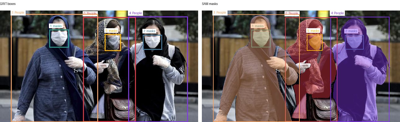 GRIT boxes and SAM masks