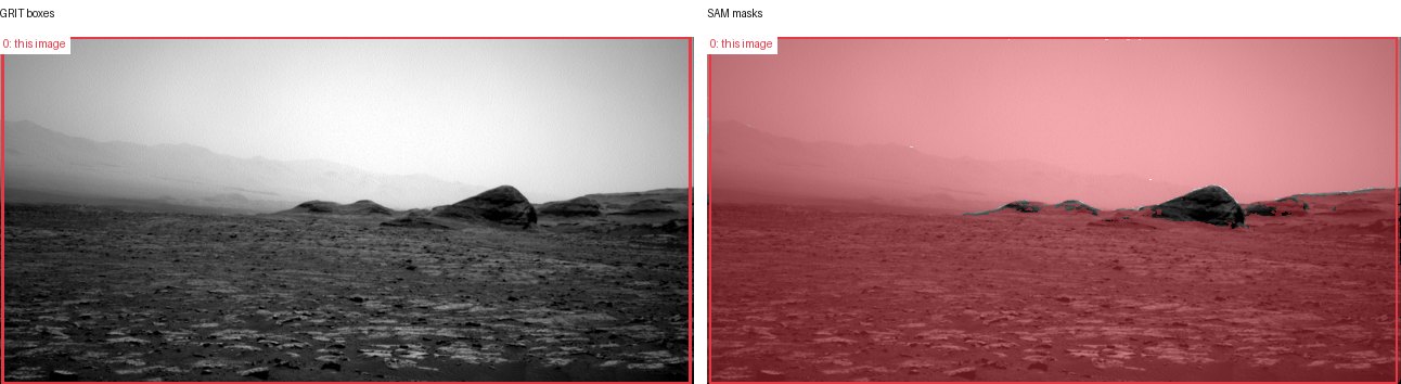 GRIT boxes and SAM masks