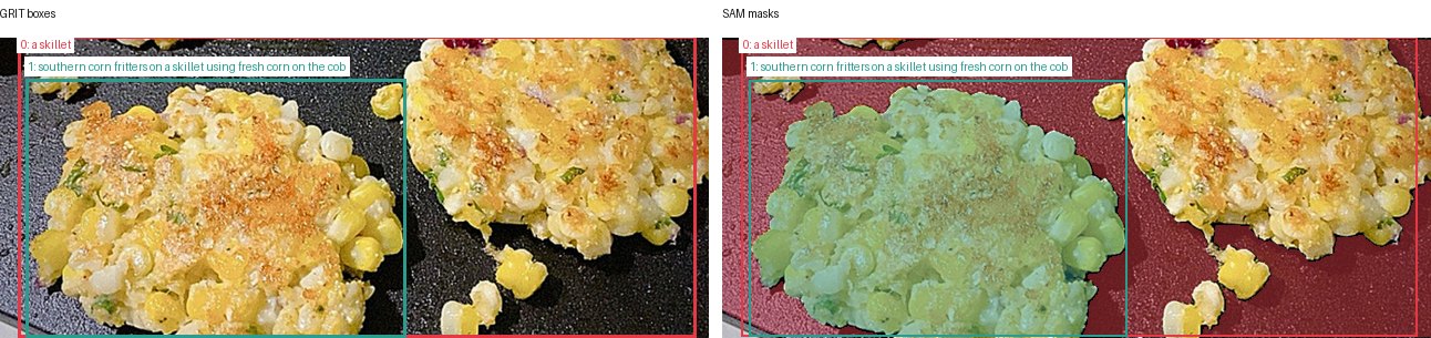 GRIT boxes and SAM masks