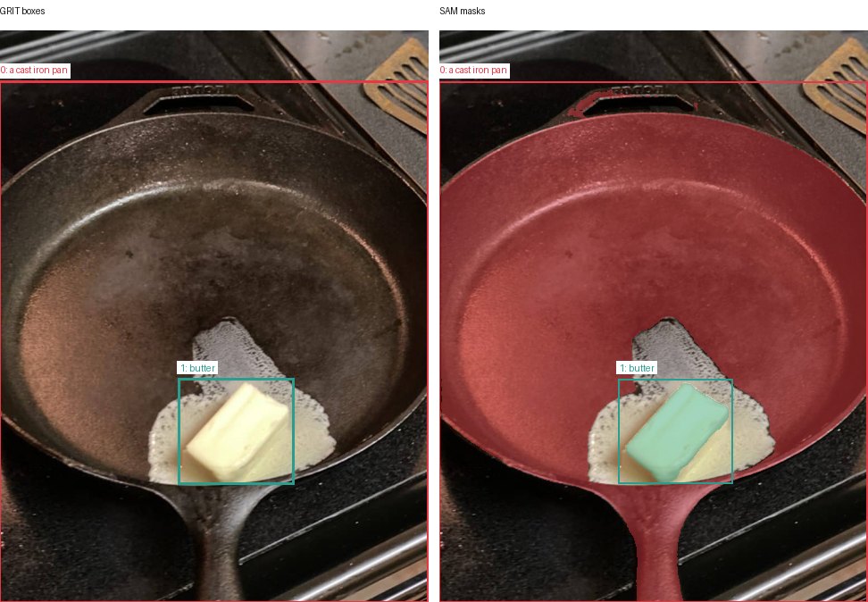 GRIT boxes and SAM masks