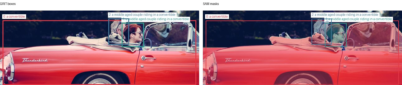 GRIT boxes and SAM masks
