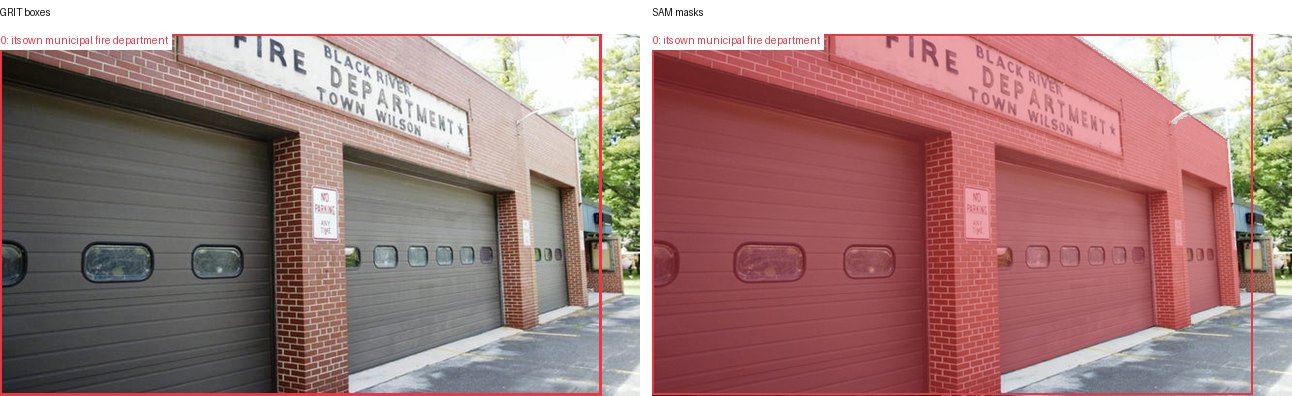 GRIT boxes and SAM masks