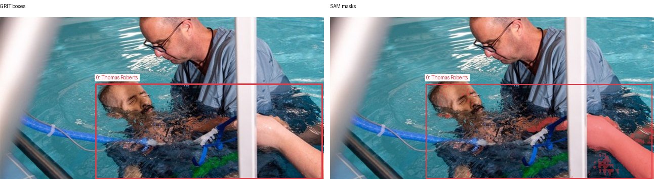 GRIT boxes and SAM masks