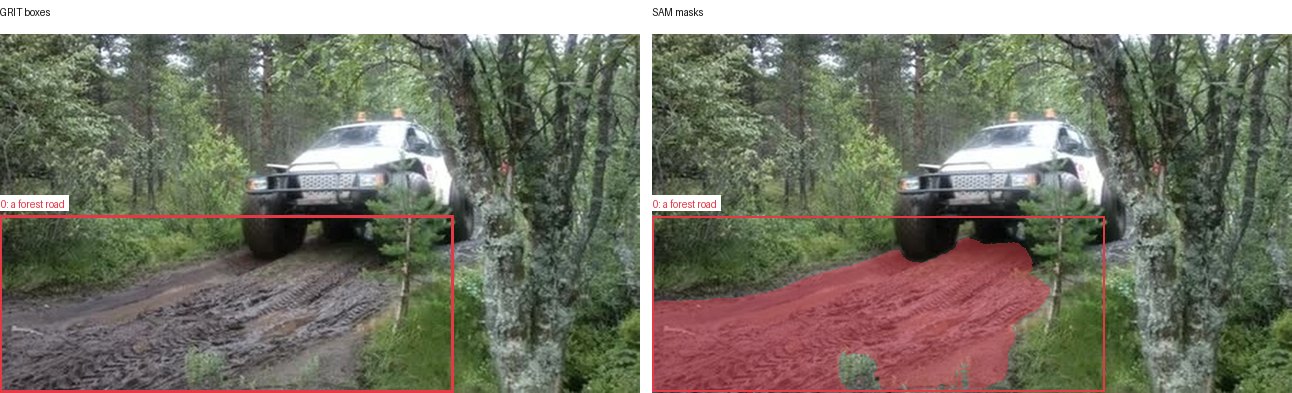 GRIT boxes and SAM masks