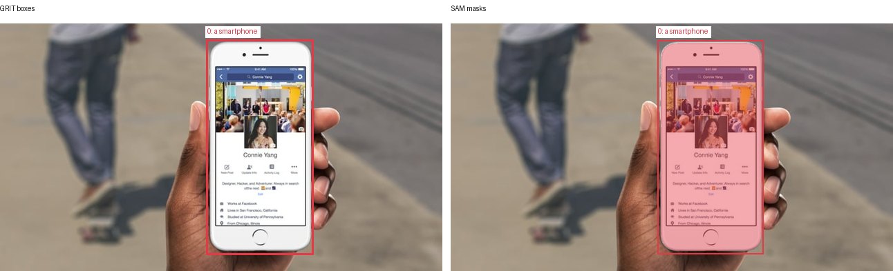 GRIT boxes and SAM masks
