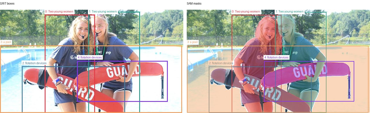 GRIT boxes and SAM masks