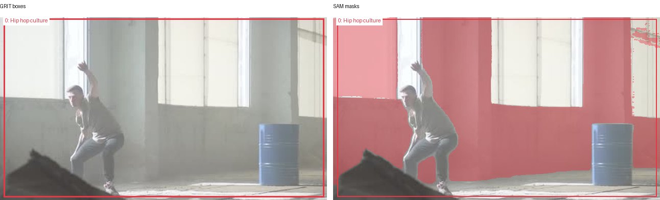 GRIT boxes and SAM masks