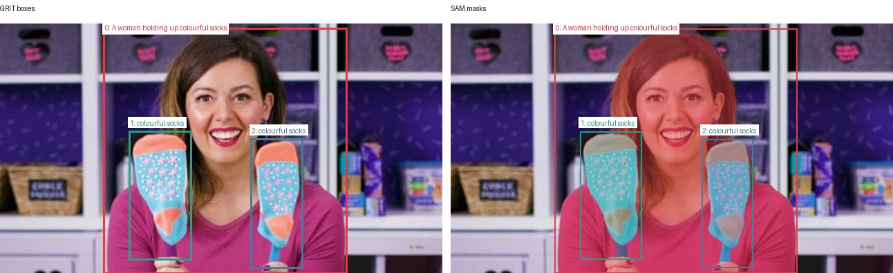 GRIT boxes and SAM masks