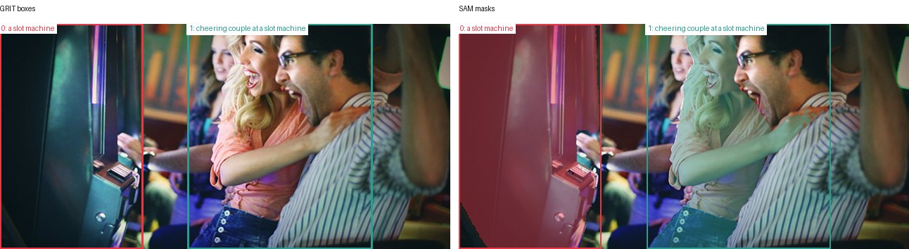 GRIT boxes and SAM masks