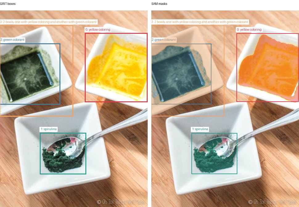 GRIT boxes and SAM masks