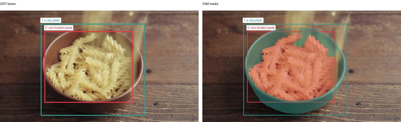 GRIT boxes and SAM masks