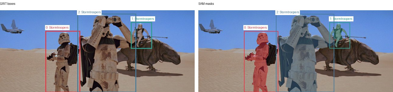 GRIT boxes and SAM masks