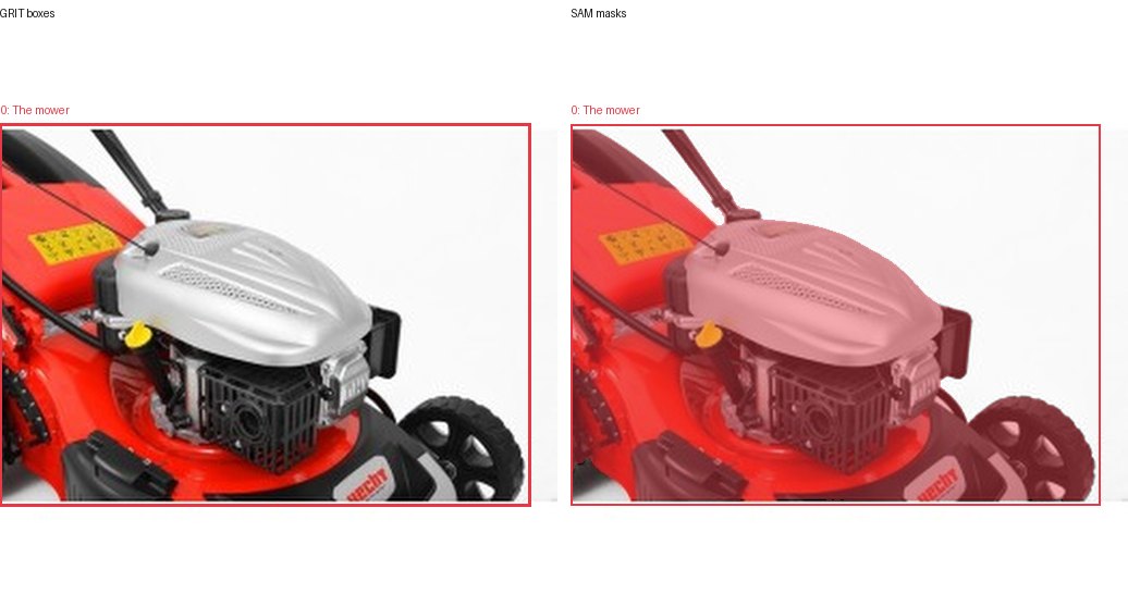 GRIT boxes and SAM masks