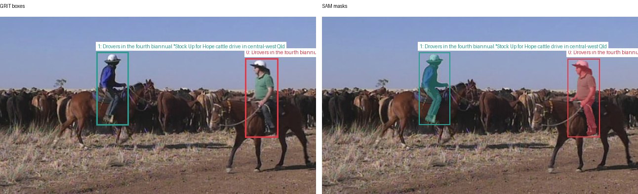 GRIT boxes and SAM masks