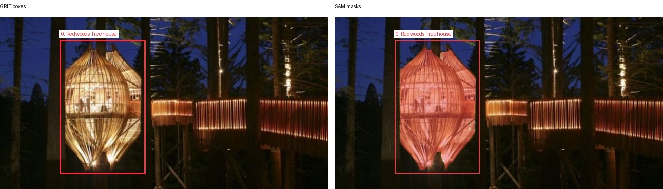 GRIT boxes and SAM masks
