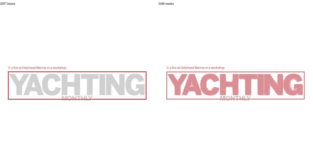 GRIT boxes and SAM masks