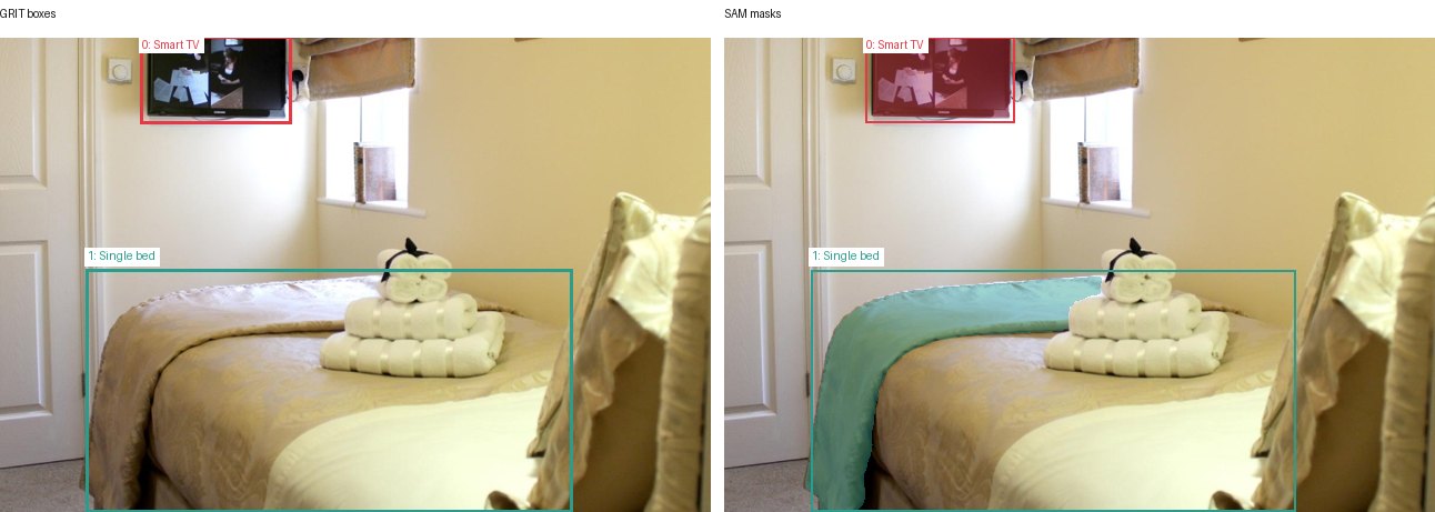 GRIT boxes and SAM masks