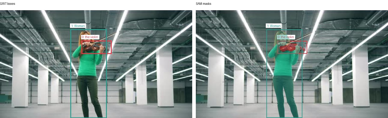 GRIT boxes and SAM masks