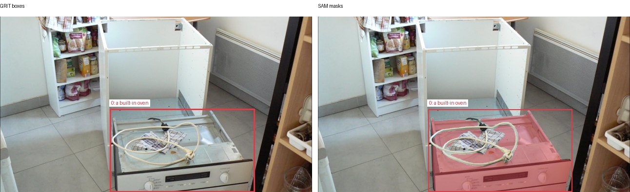 GRIT boxes and SAM masks