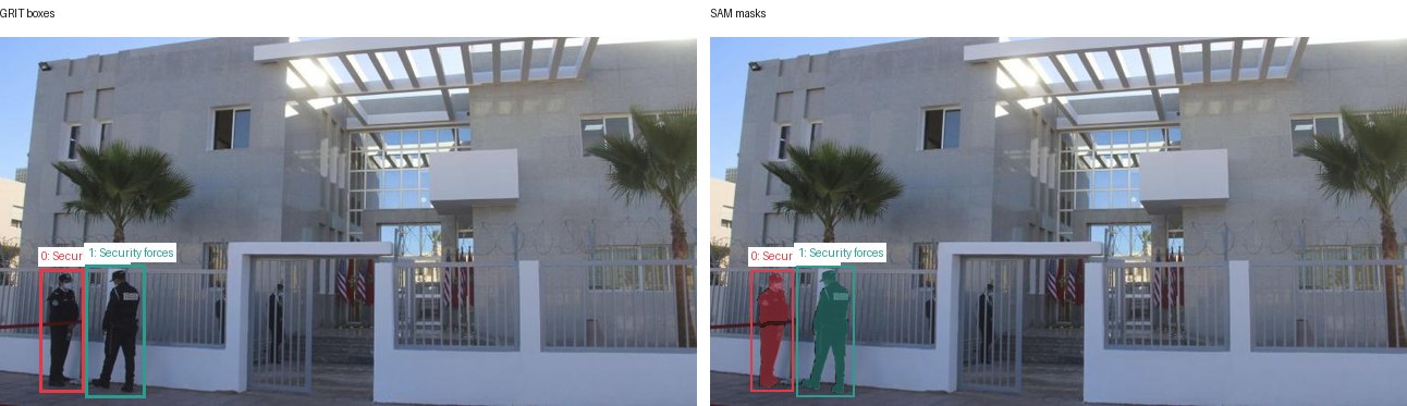 GRIT boxes and SAM masks