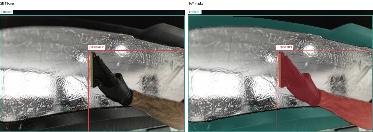 GRIT boxes and SAM masks