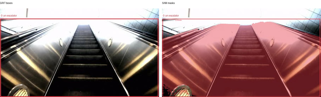 GRIT boxes and SAM masks
