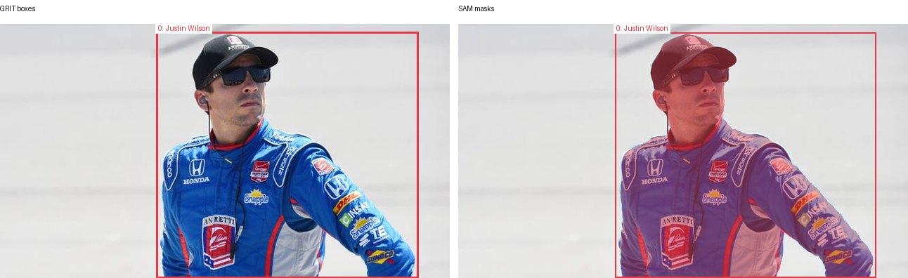 GRIT boxes and SAM masks