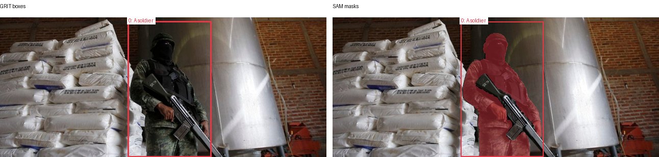 GRIT boxes and SAM masks