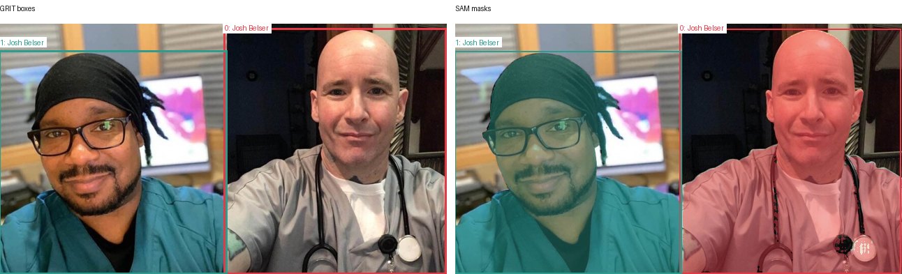 GRIT boxes and SAM masks