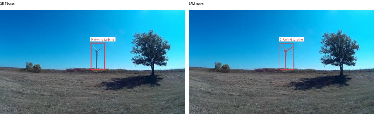 GRIT boxes and SAM masks
