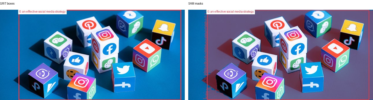 GRIT boxes and SAM masks