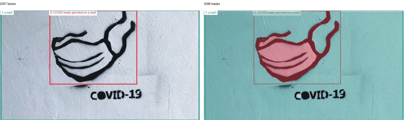 GRIT boxes and SAM masks