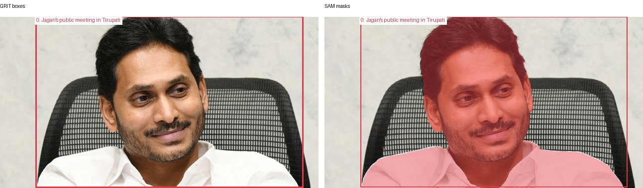 GRIT boxes and SAM masks