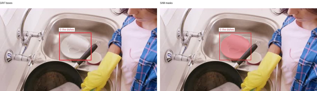 GRIT boxes and SAM masks