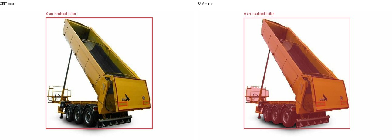 GRIT boxes and SAM masks
