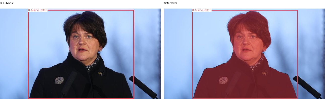 GRIT boxes and SAM masks