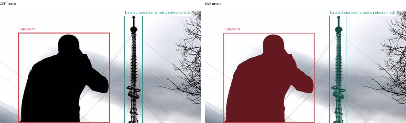 GRIT boxes and SAM masks