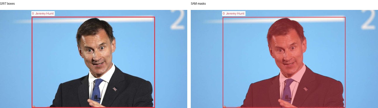 GRIT boxes and SAM masks