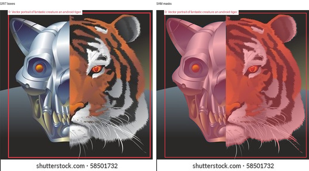 GRIT boxes and SAM masks