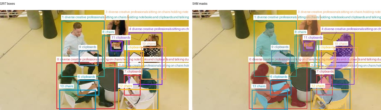 GRIT boxes and SAM masks