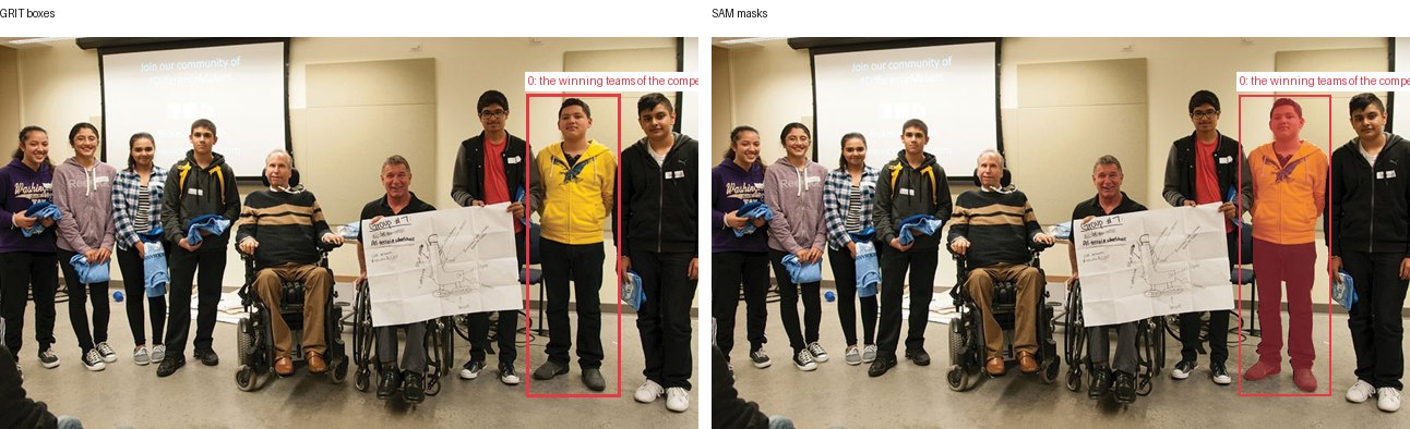 GRIT boxes and SAM masks