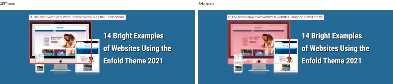 GRIT boxes and SAM masks