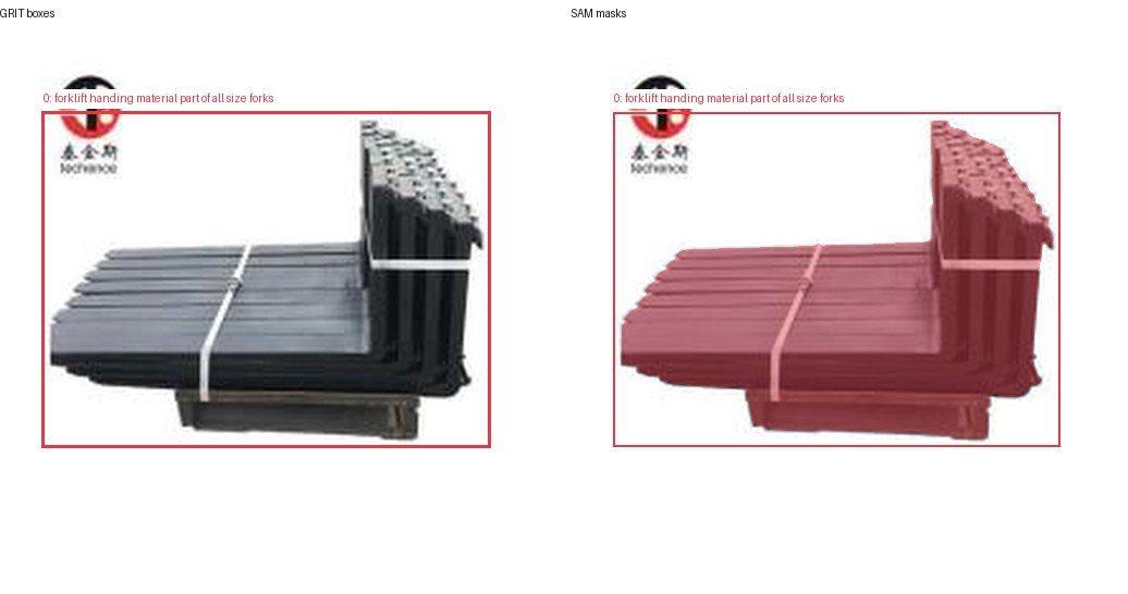 GRIT boxes and SAM masks