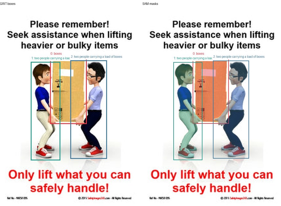 GRIT boxes and SAM masks