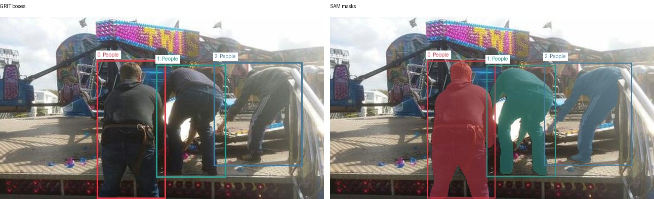 GRIT boxes and SAM masks