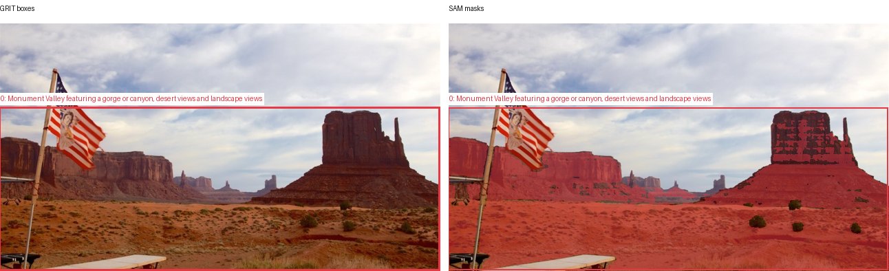 GRIT boxes and SAM masks