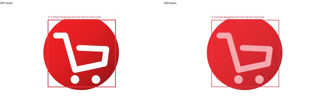GRIT boxes and SAM masks