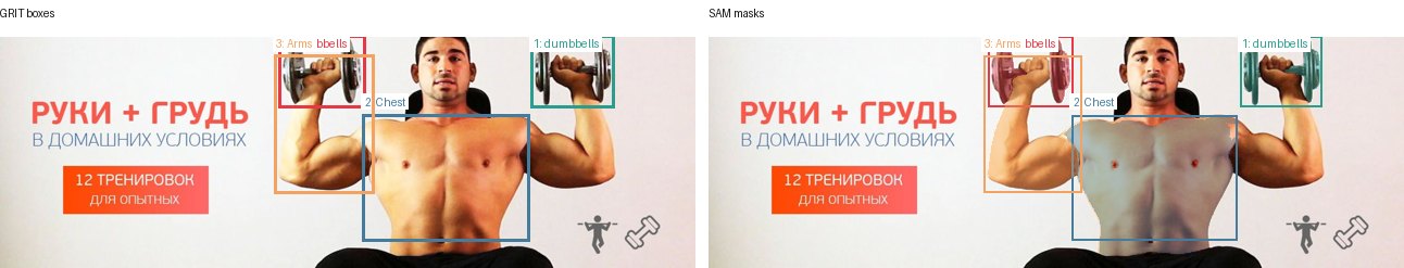 GRIT boxes and SAM masks