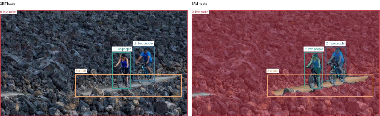 GRIT boxes and SAM masks