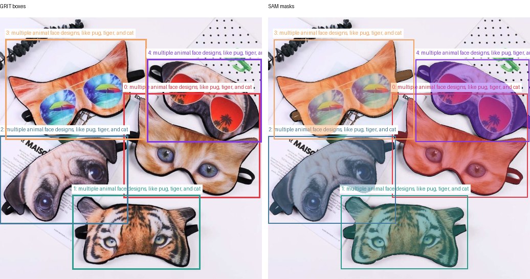 GRIT boxes and SAM masks